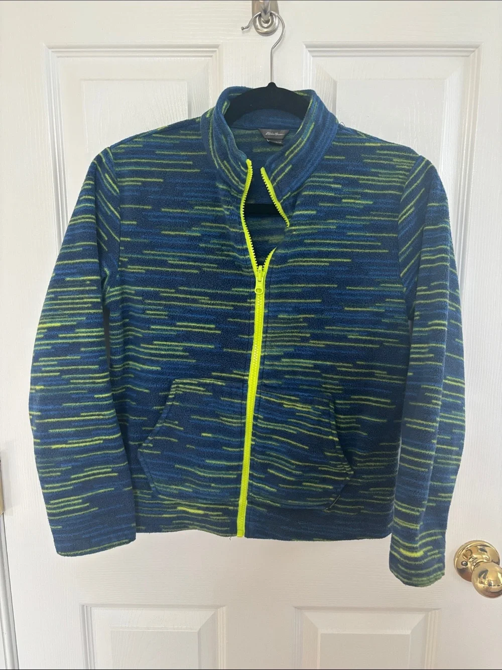 Men's Navy & Lime Zip-Up Fleece Jacket